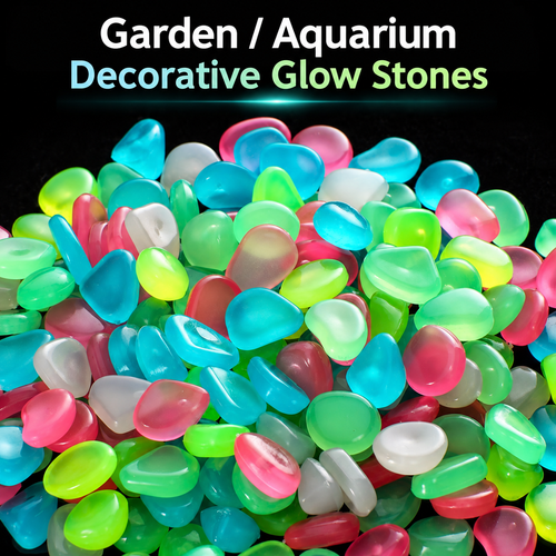 Multicolor Glow in the Dark Stones for Garden Path, Aquarium and Landscape Decoration
