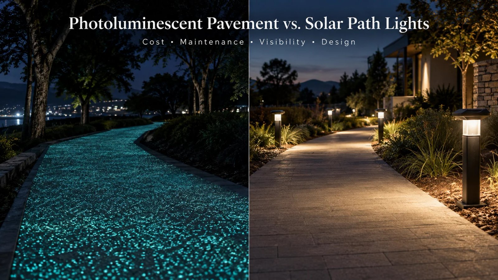Photoluminescent Pavement vs. Solar Path Lights