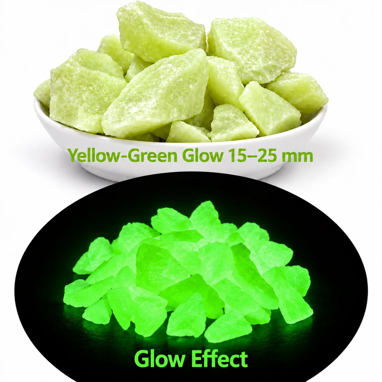 Glow in the Dark Glass Stones | Photoluminescent Glass Granules