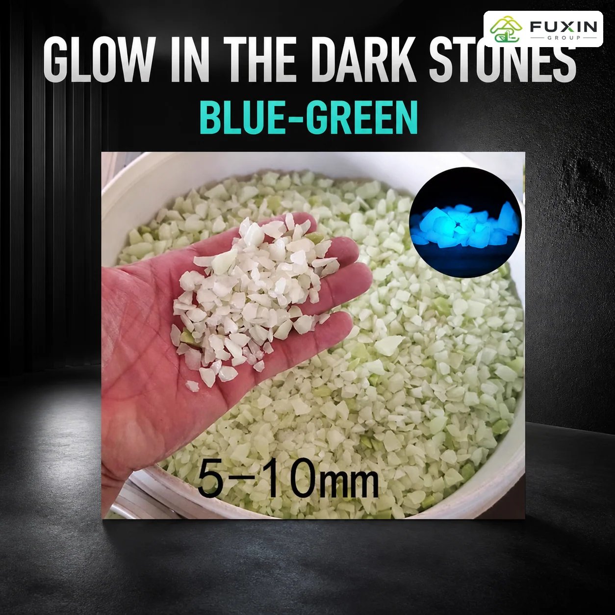 Blue-Green Photoluminescent Aggregate 5–10mm for Pathways