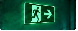 Luminous safety sign guidance