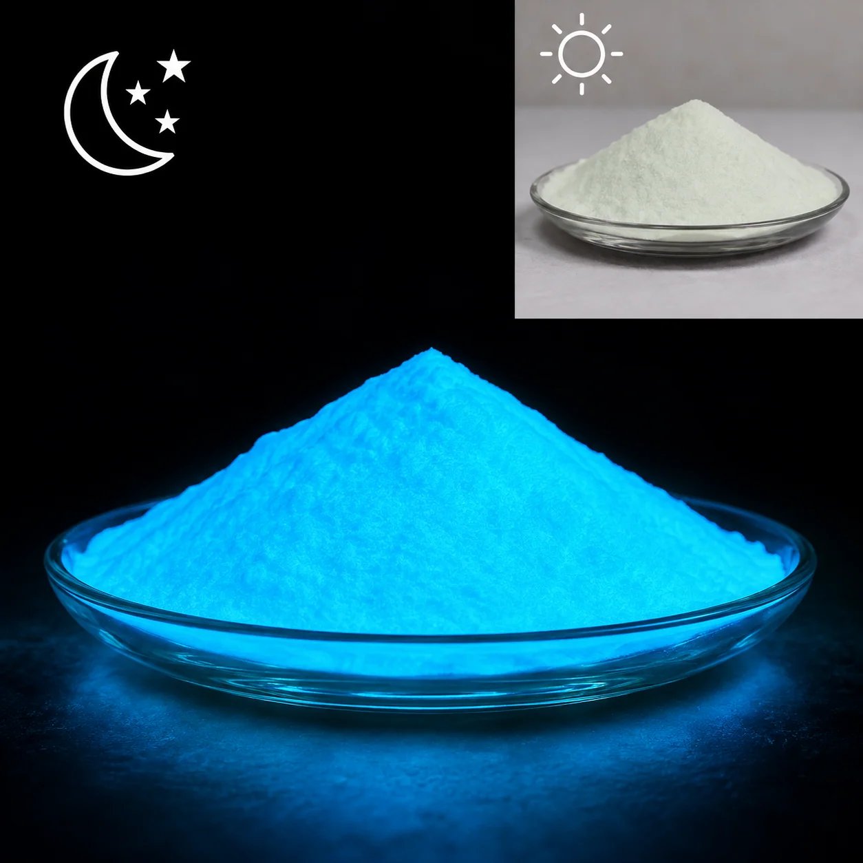 Long Afterglow Sky Blue Glow Powder | Photoluminescent Pigment