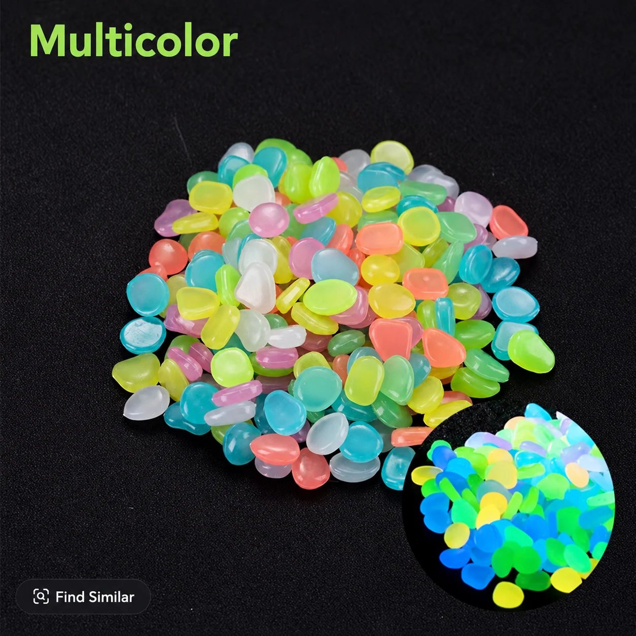 Colorful Resin Glow Pebbles | Glow in the Dark Stones for Outdoor Decoration