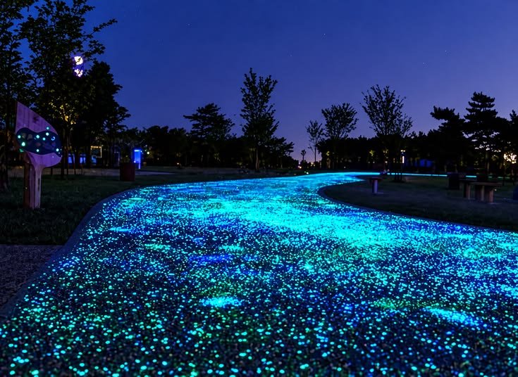 Photoluminescent Aggregate for Glowing Landscape Pathways