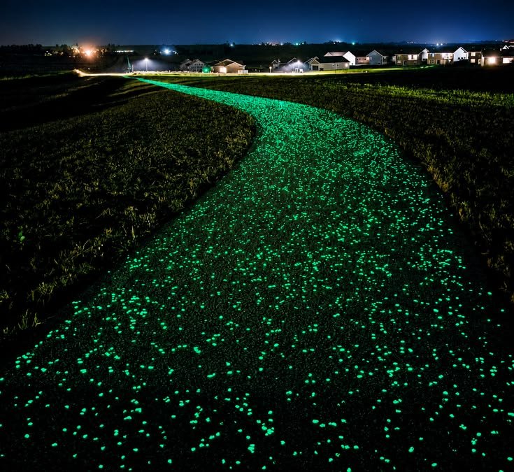 Glow Stone Pathway at Night | Luminous Landscape Paving