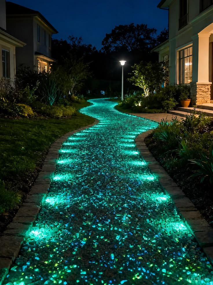 Glow in the Dark Garden Path | Luminous Walkway Ideas