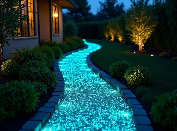 Photoluminescent Aggregate for Nighttime Landscape Pathways