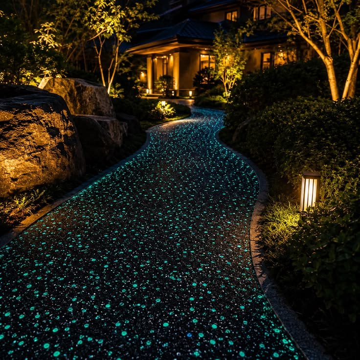 Inorganic Glow Stones for Luminous Landscape Pathways