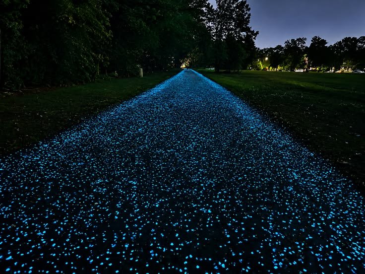 Blue Glow Stone Pathway for Parks and Landscape Trails
