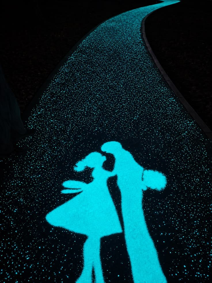 Glow-in-the-Dark Pathway with Luminous Pavement